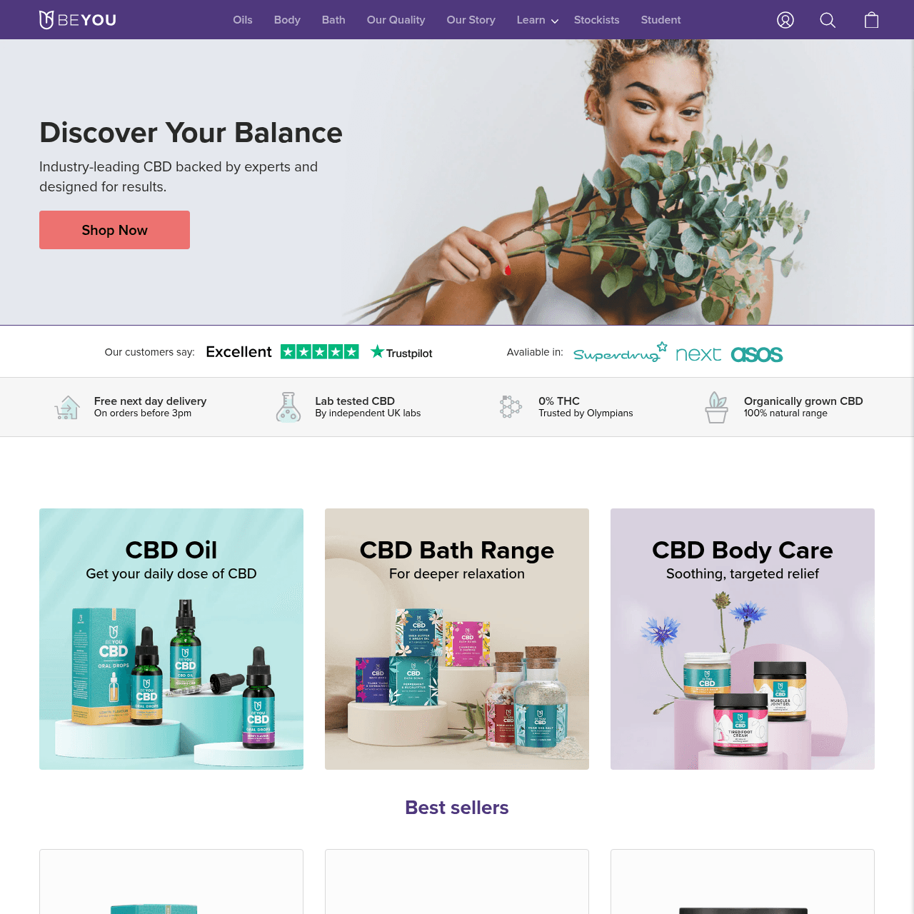 Be you cdb shopify website
