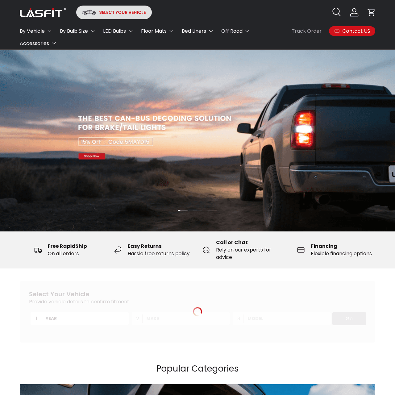 auto parts website example in shopify